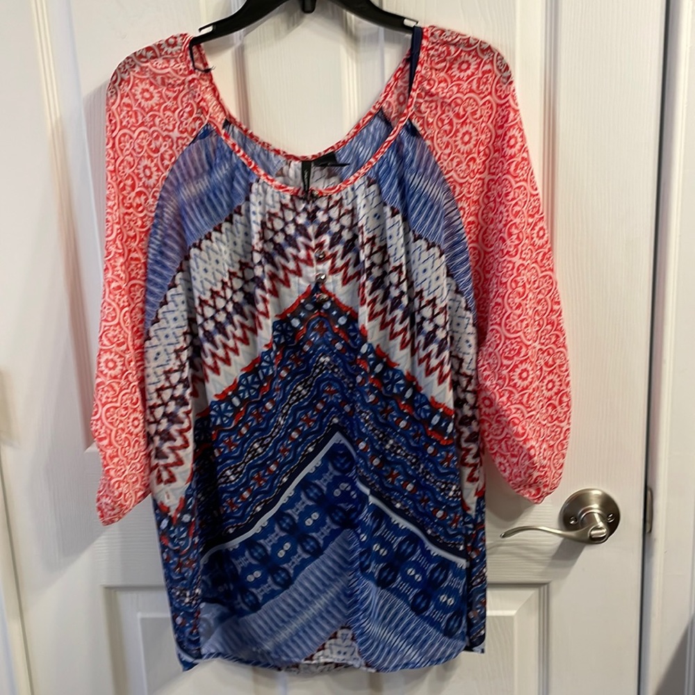 New directions red white blue blouse with camisole.